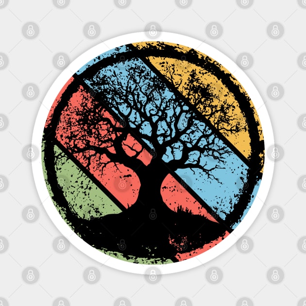 Vintage Grunge Tree of Life Pop Art – Retro Spiritual Symbol Tee Magnet by TuncGK
